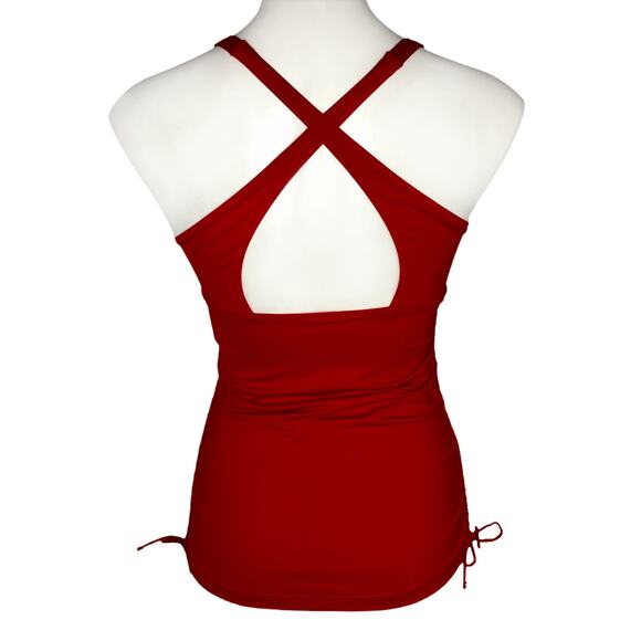 Athleta Red Side Scrunch Swim Tank - Size Small - Picture 7 of 13